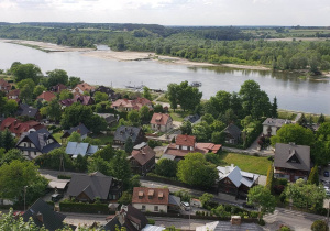 Widok z góry na Wisłę w Kazimierzu Dolnym.