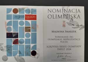 Nominacja olimpijska dla Malwiny Smarzek na Igrzyska w Paryżu 2024r.